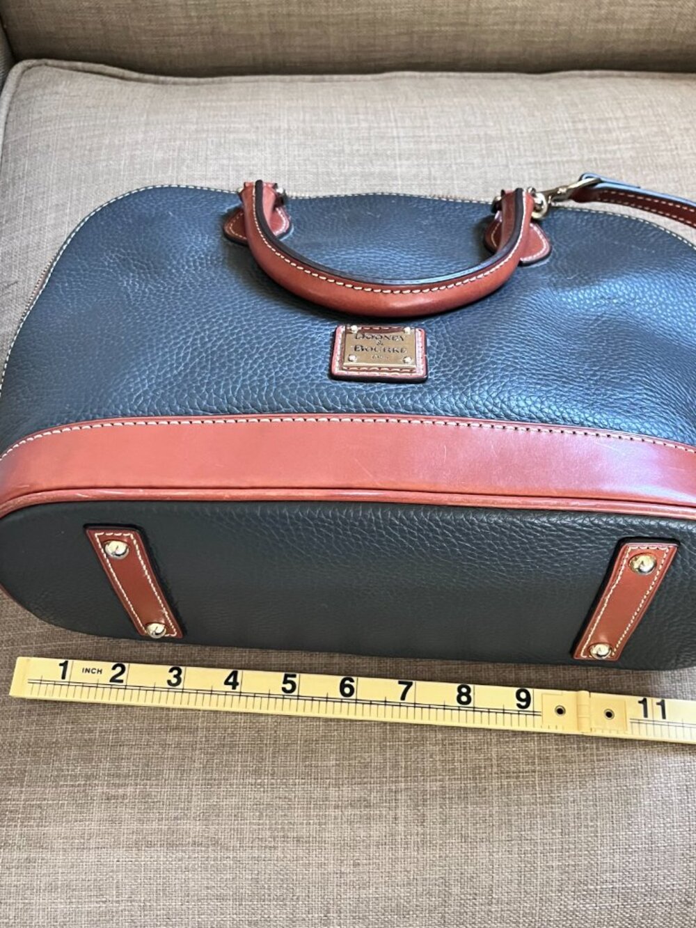 Dooney & Bourke Pebble Grain Zip Zip Satchel Midnight Blue & Matching Wristlet - Picture 14 of 16